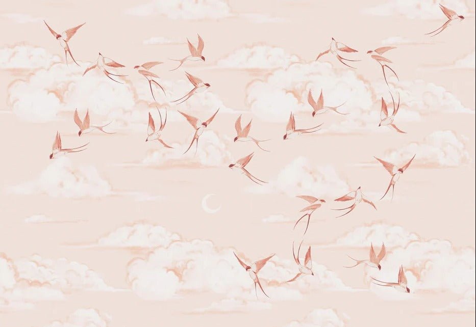 Papier peint chambre enfant poétique terracotta