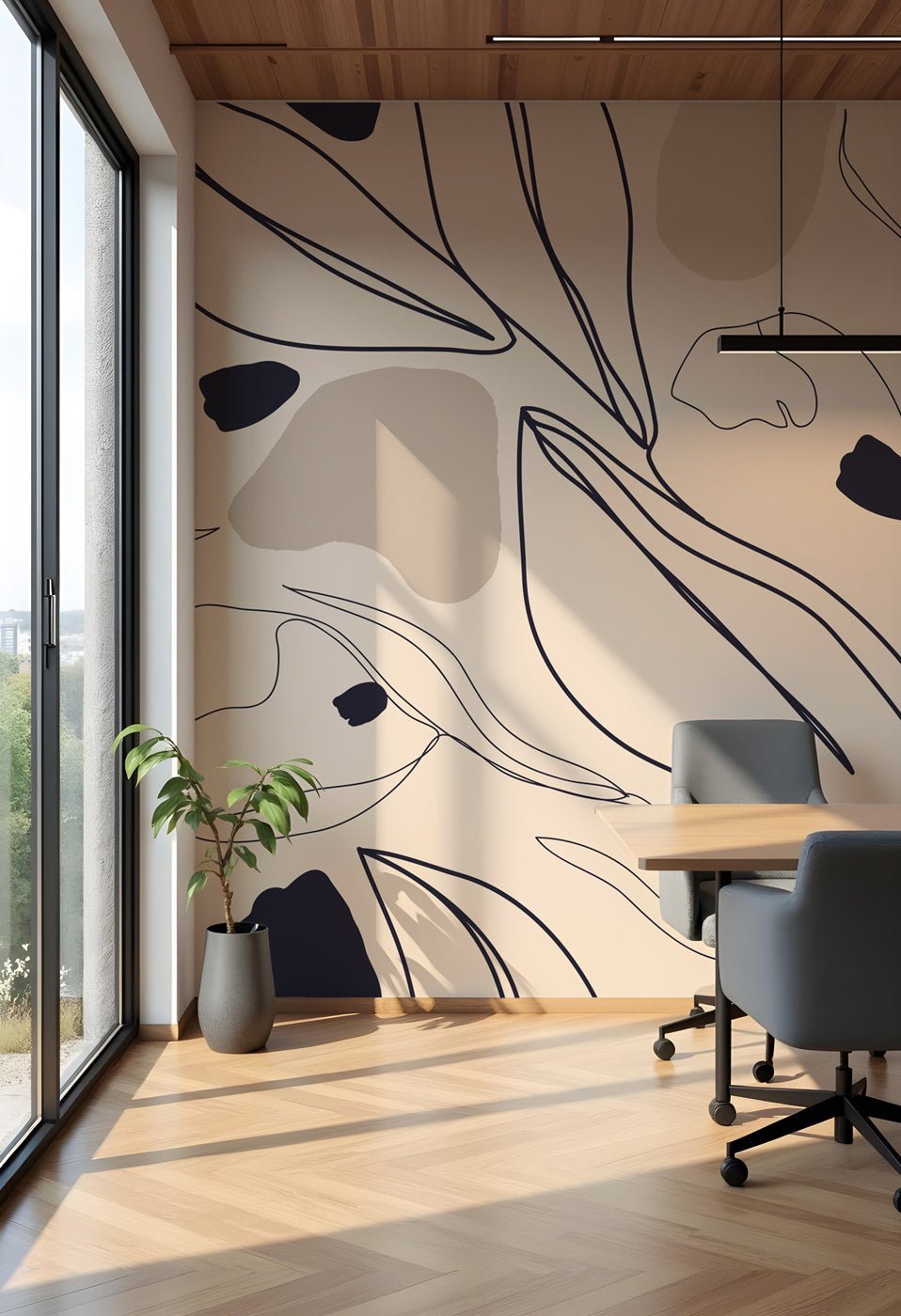 Papier peint design épuré nude