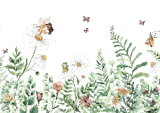 Papier peint enfant fée florale
