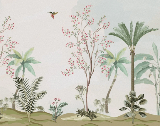 Papier peint chinoiserie jungle