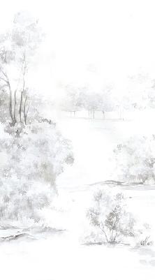 Papier peint forêt de pin aquarelle