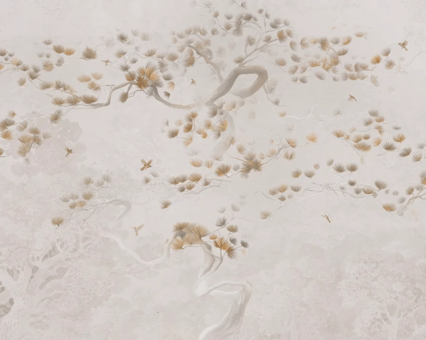 Papier peint japonisant - Brume de pins