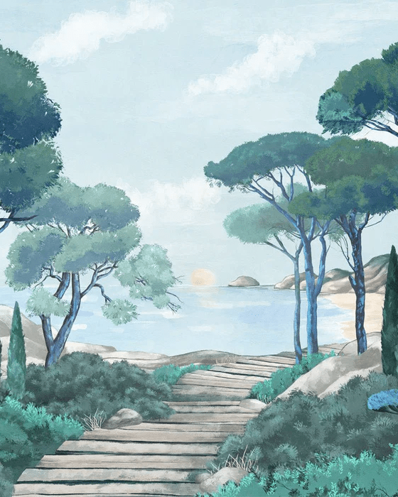 Papier peint balade dans les calanques