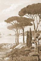 Papier peint balade dans les calanques monochrome