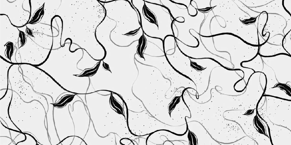 Papier peint végétal -  Lignes greige