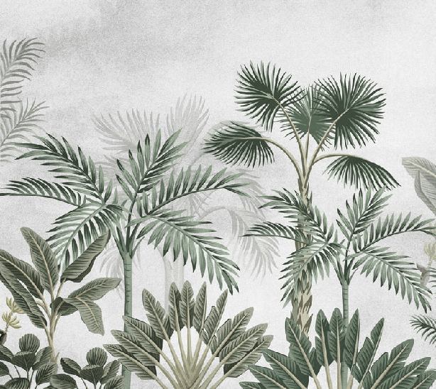 Papier peint jungle tendance arbres exotiques