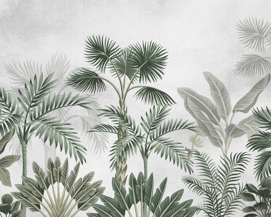 Papier peint jungle tendance arbres exotiques