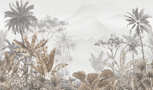 Papier peint tendance tropical sepia