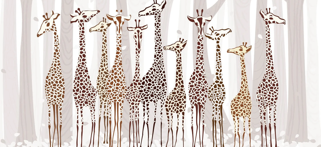 Papier peint Élégantes Girafes