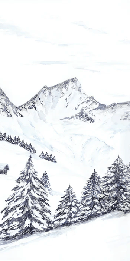 Papier peint aquarelle d’un rêve Alpin