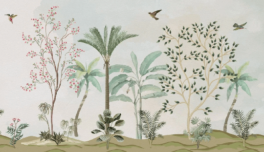 Papier peint chinoiserie jungle