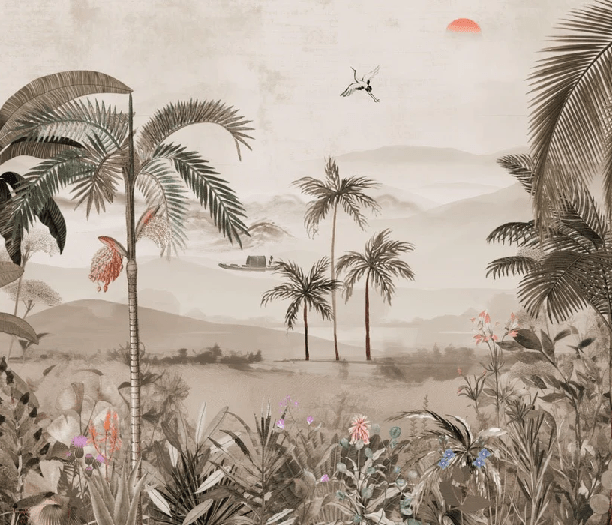 Papier peint l'art de la jungle peint