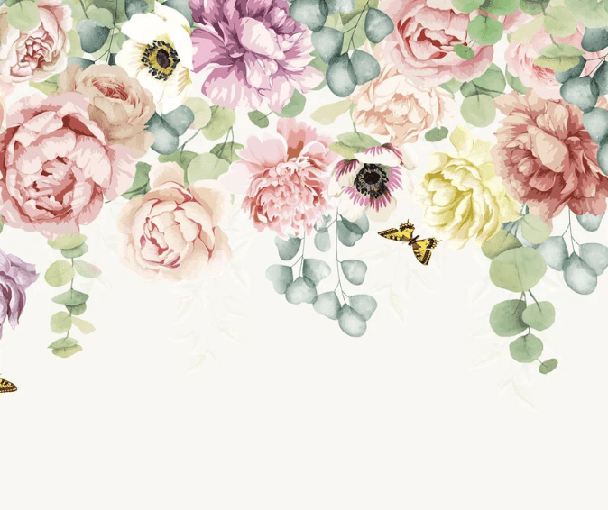 Papier peint jardin de fleurs