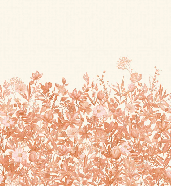 Papier peint fleurs au pinceau terracotta