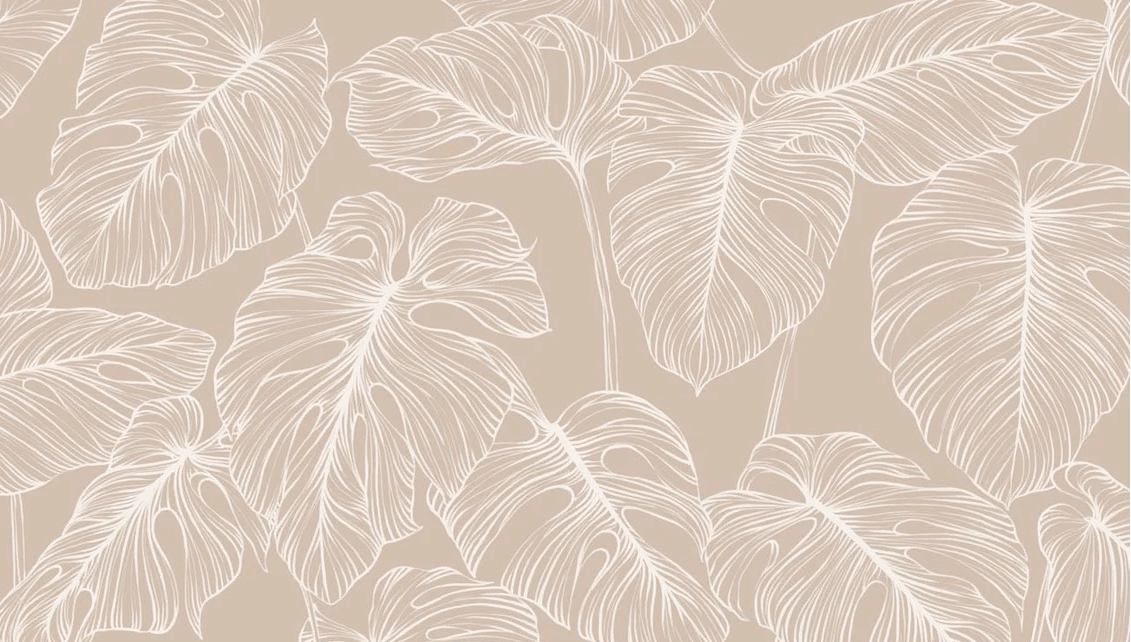 Papier peint feuille monstera sable