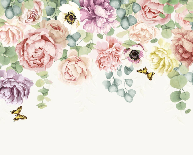 Papier peint jardin de fleurs