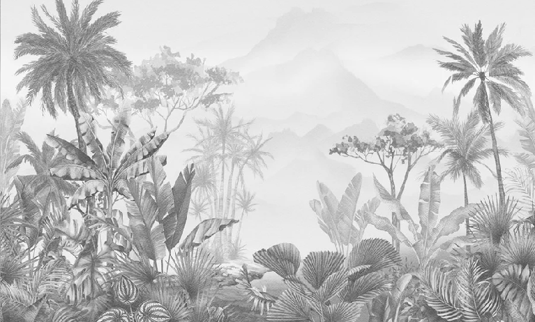 Papier peint tendance tropical sepia