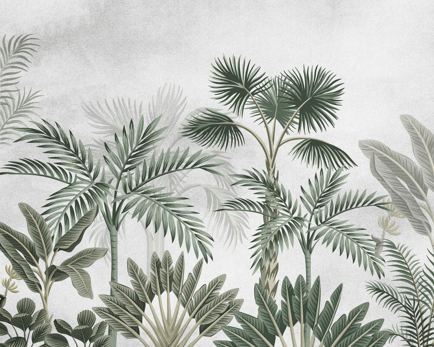Papier peint jungle tendance arbres exotiques