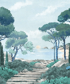 Papier peint balade dans les calanques