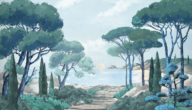 Papier peint balade dans les calanques