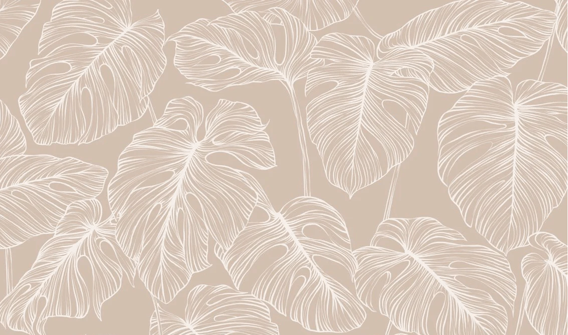 Papier peint feuille monstera sable
