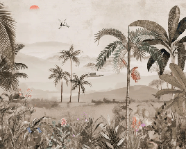 Papier peint l'art de la jungle peint