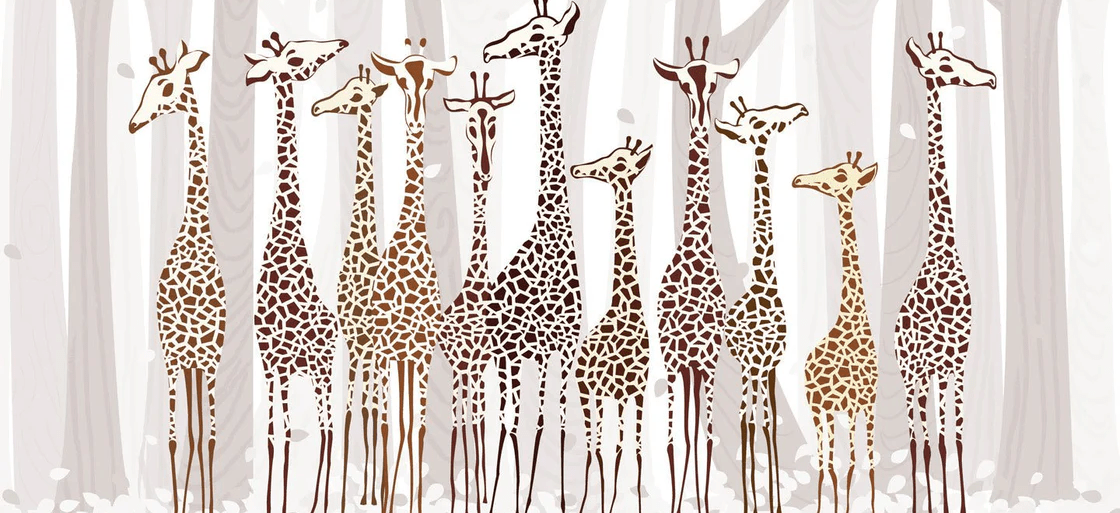 Papier peint Élégantes Girafes