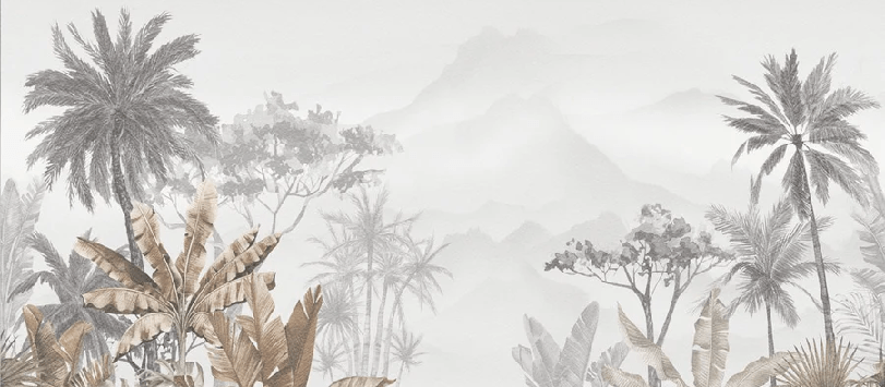 Papier peint tendance tropical sepia