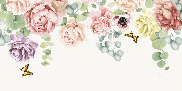 Papier peint jardin de fleurs