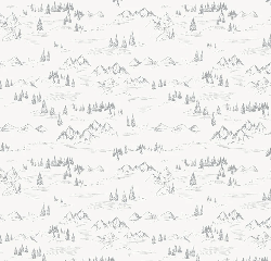 Papier peint illustration montagne et sapin, XXL, tendance
