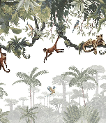 Papier peint enfant jeu de singes