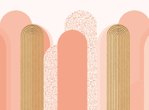 Papier peint Art déco graphique tendance rosé