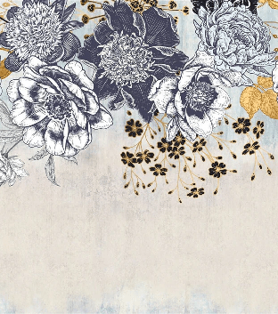 Papier peint floral retro