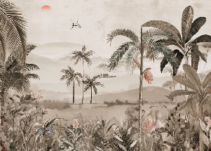 Papier peint l'art de la jungle peint