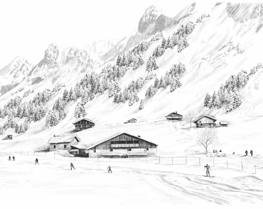 Papier peint Clusaz ski fond montagne Confins