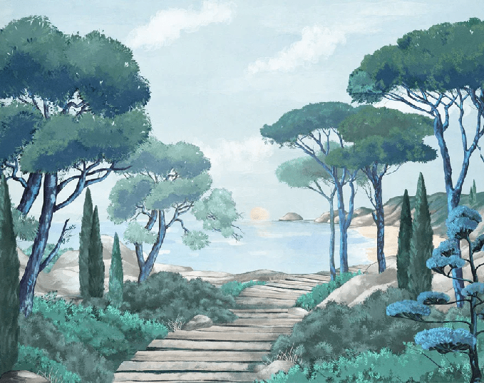 Papier peint balade dans les calanques