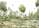 Papier peint animaux en forêt