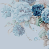 Papier peint fleurs bleues