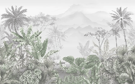 Papier peint tendance tropical vert