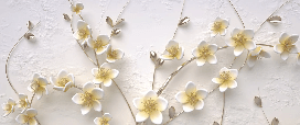 Papier peint fleurs blanches 3D