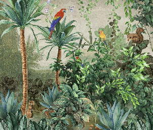 Papier peint Jungle Parrot