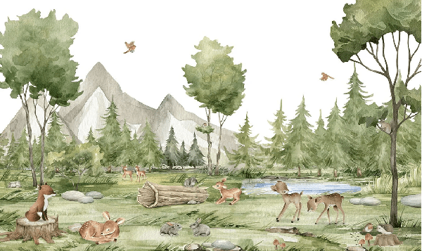 Papier peint animaux en forêt