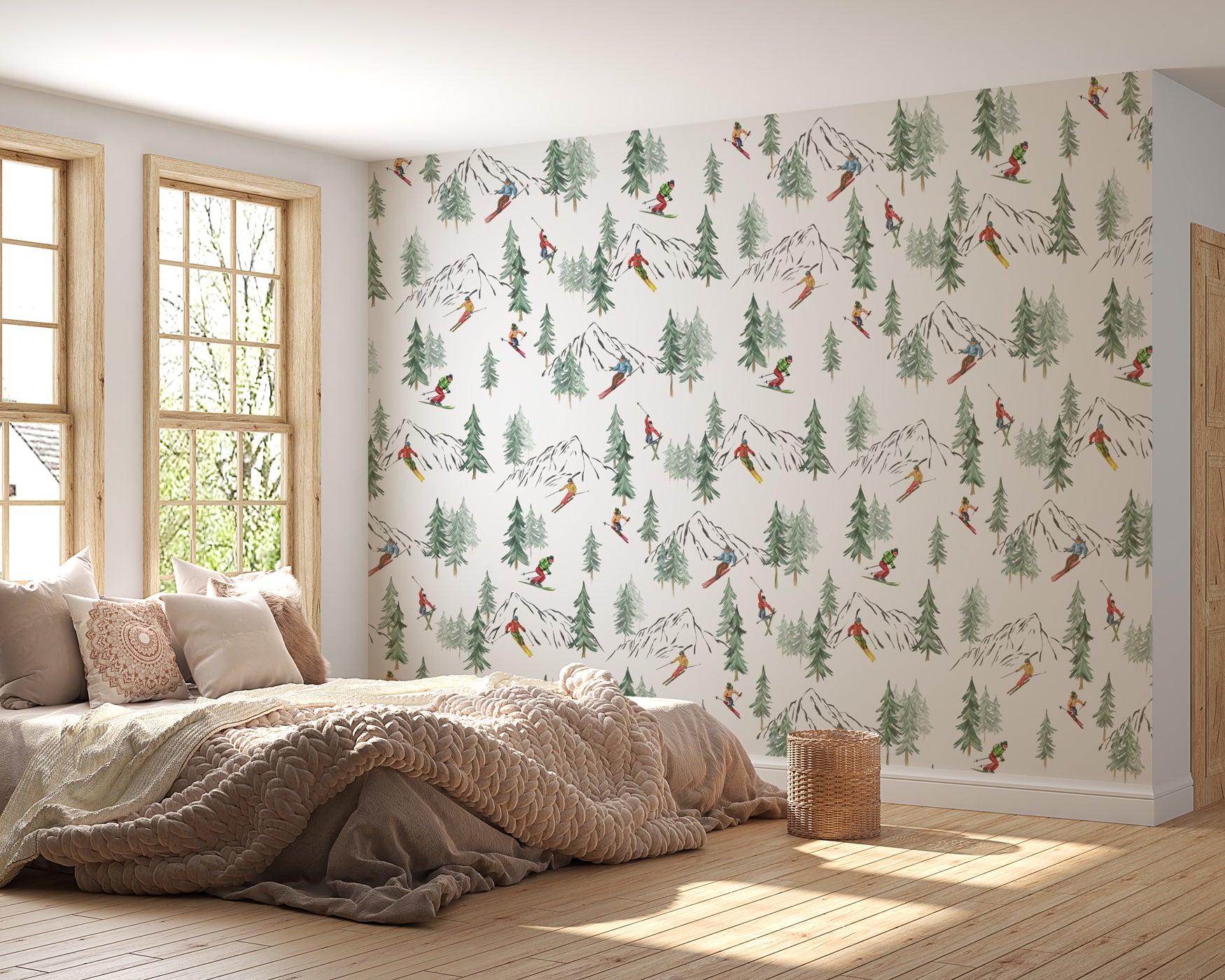 Papier peint Alpine glisse, mural concept, tendance