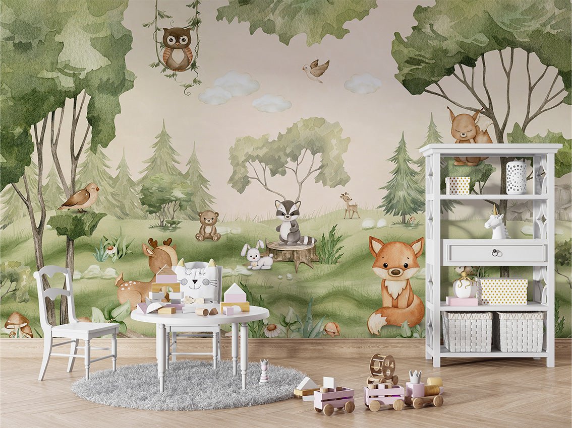 Papier peint bébé animaux peluches, XXL, tendance