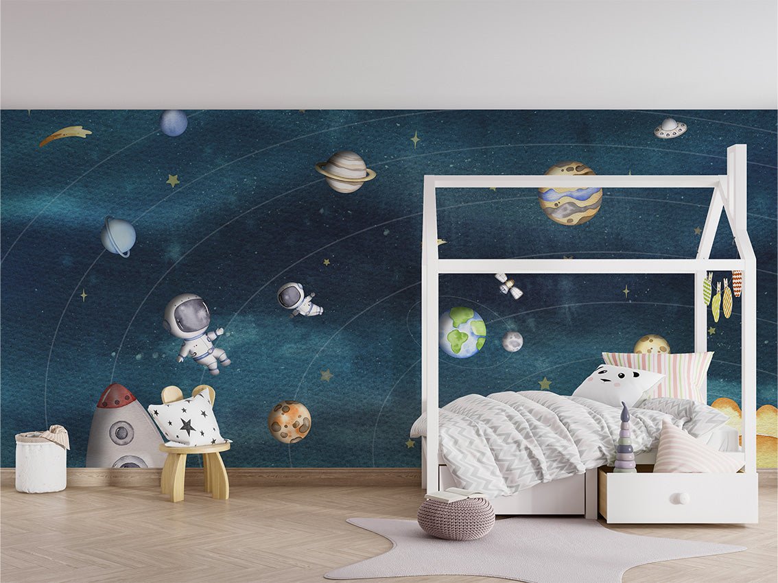 Papier peint bébé univers bleu nuit, XXL, tendance
