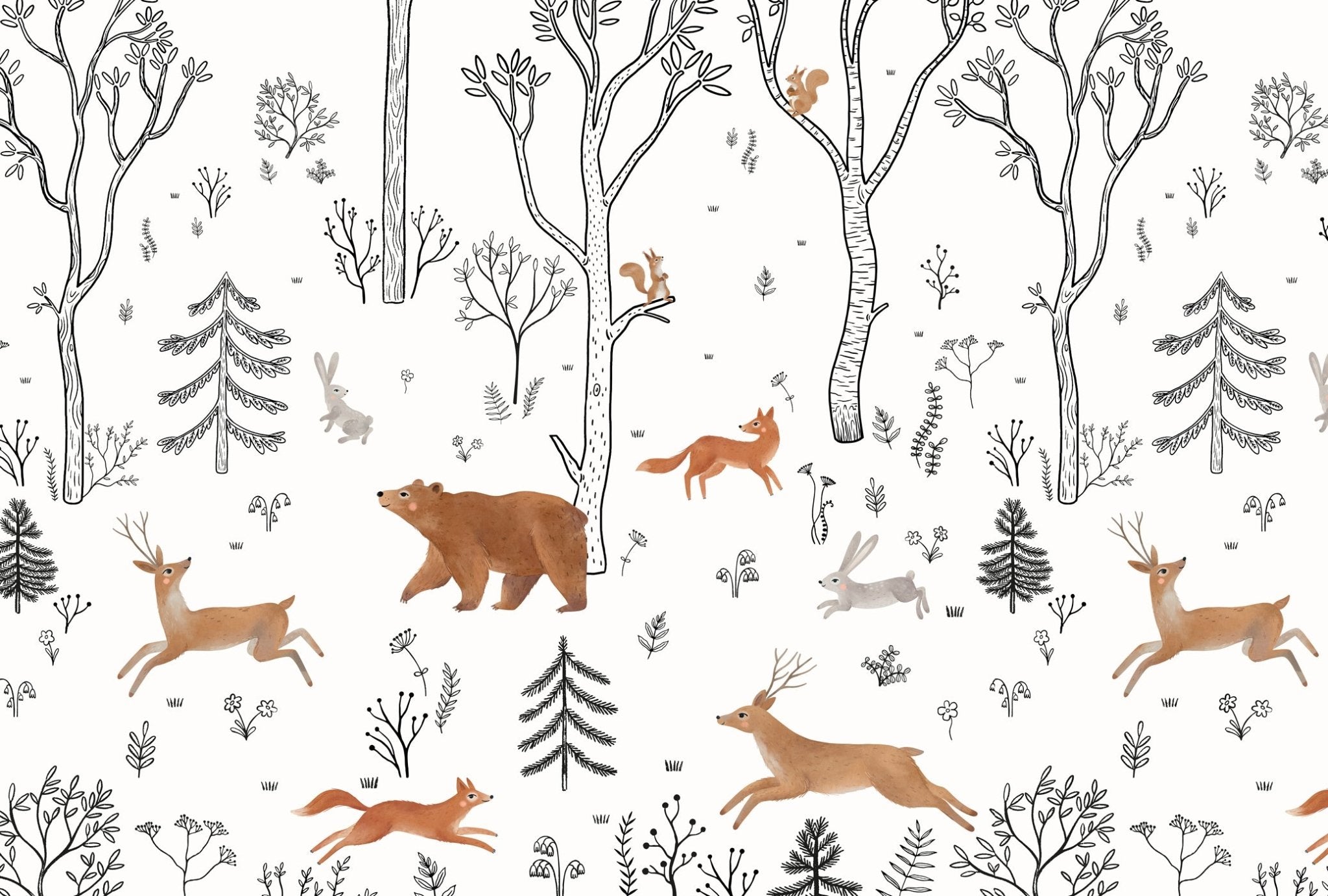 Papier peint enfant esprit de la forêt, XXL, tendance