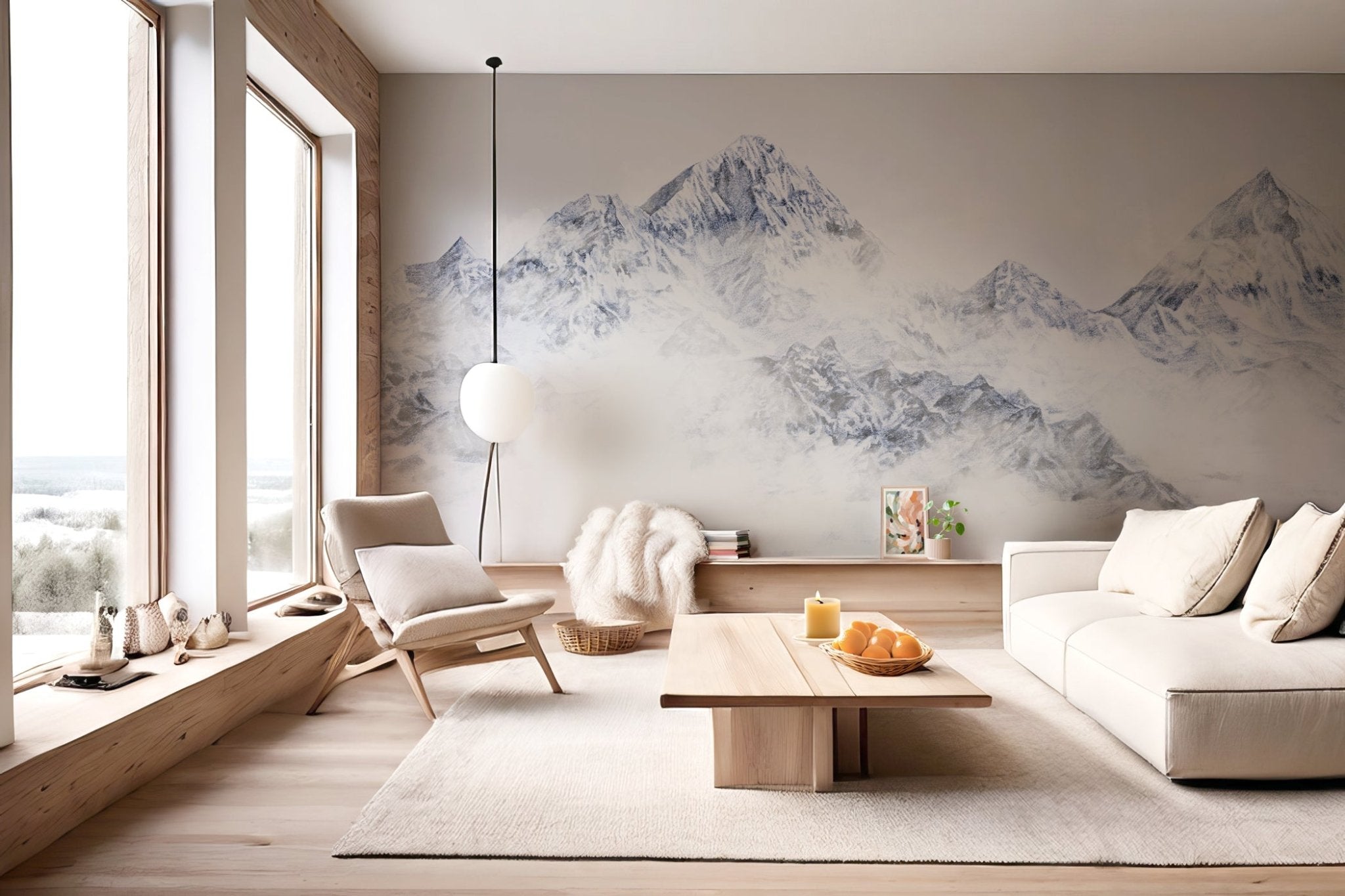 Papier peint Mont Everest bleu, XXL, tendance