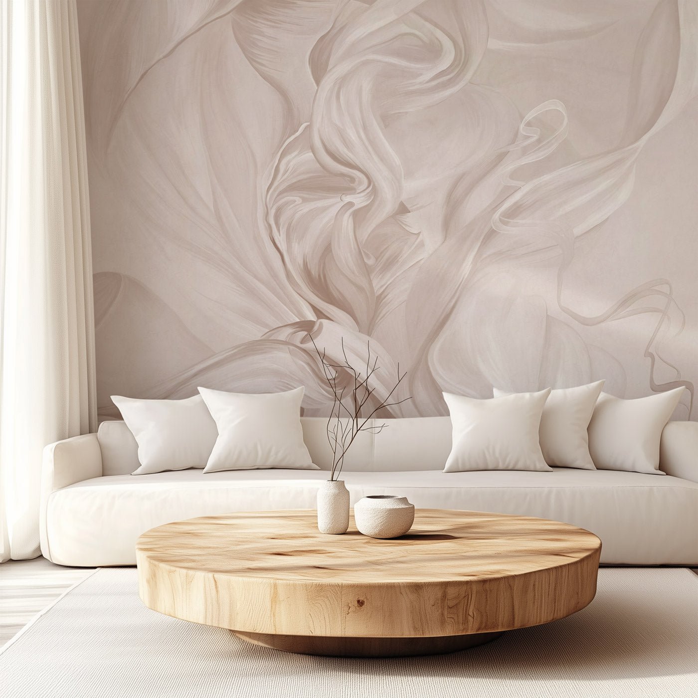 Papier peint contemporain – sublime flow sepia, XXL, tendance