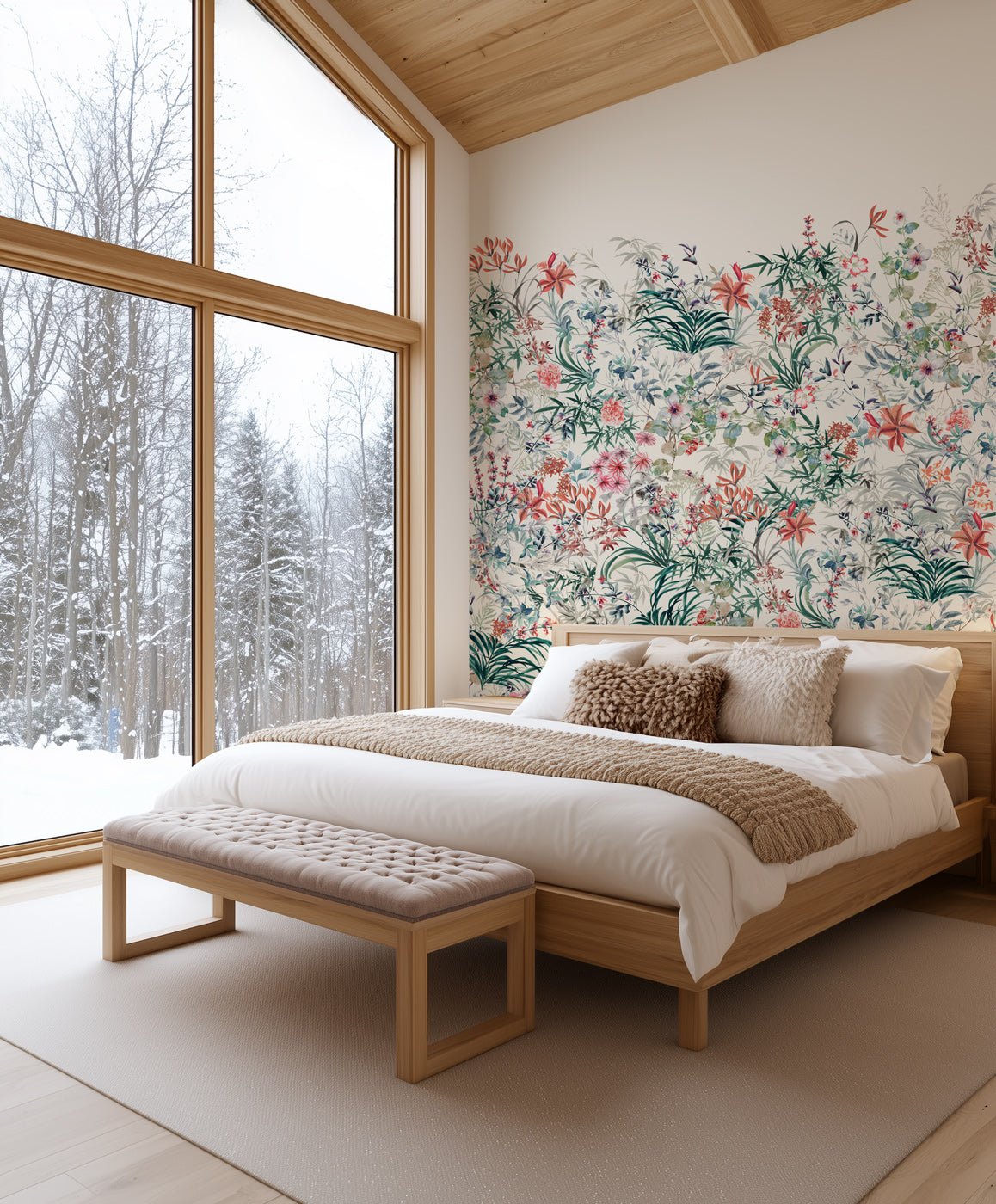 Papier peint floral - Les jardins de Léontine, XXL, tendance