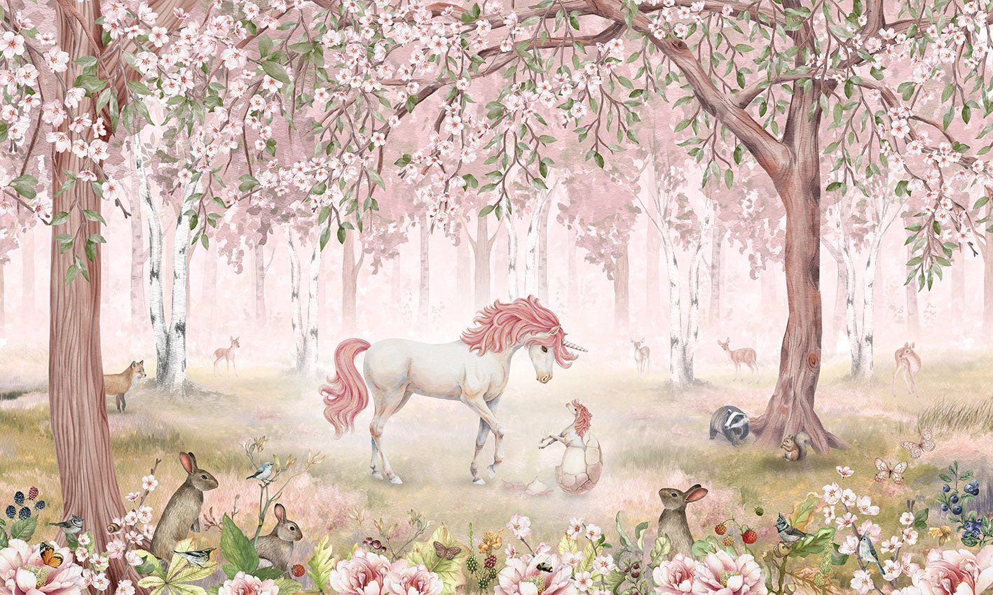 Papier peint licorne féerique rose, XXL, tendance